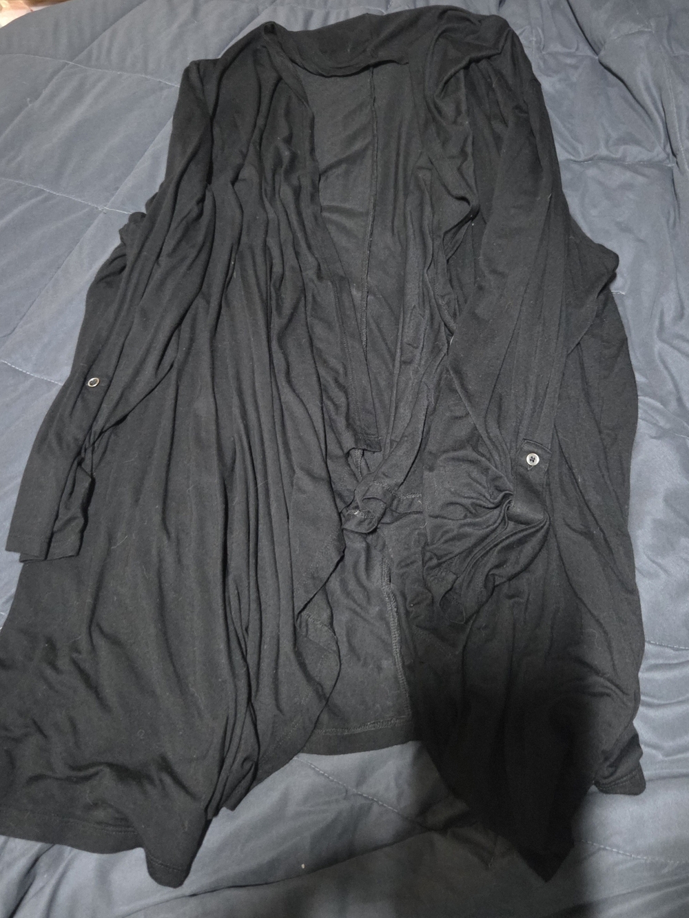 Lane Bryant Black Open-Front Draped Cardigan